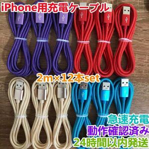 2m 12本セット iPhoneケーブル 充電器cable ライトニング短期間限定激安商品の画像1