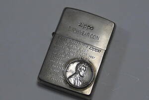 ビンテージ コレクション整理 ZIPPO ジッポー コイン貼付 1962年 貨幣 1997年製 MADE IN USA 美品