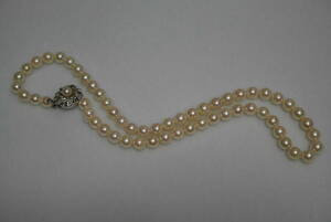 アコヤ真珠 本真珠 ネックレス アコヤパールネックレス 7㎜弱 テリあり 30.1ｇ 約40cm 美品