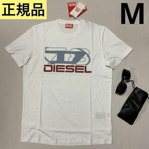 洗練されたデザイン　ディーゼル　DIESEL　 正規品　Tシャツ　T-DIEGOR-K74　ホワイト　M　A12502 0GRAI　100%綿　新モデル