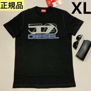 洗練されたデザイン　ディーゼル　DIESEL　 正規品　Tシャツ　T-DIEGOR-K74　ブラック　XL　A12502 0GRAI　100%綿　新モデル