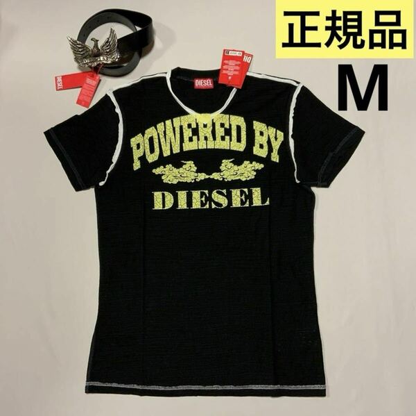 洗練されたデザイン　ディーゼル　DIESEL　 正規品　Tシャツ　T-DIEGOR-V-RAW　M　A12945 0AJBA　2024新製品