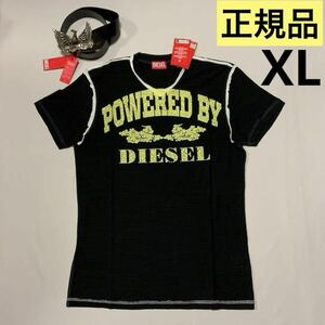 洗練されたデザイン　ディーゼル　DIESEL　 正規品　Tシャツ　T-DIEGOR-V-RAW　XL　A12945 0AJBA　2024新製品