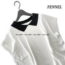 【送料無料】定価14000円 新品■スコットクラブ FENNEL フェンネル■ 2way前後着用デザイン...♪バイカラーフレンチスリーブサマーニット_画像4