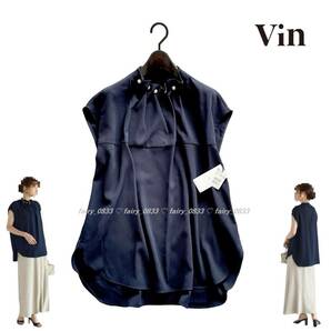 【送料無料】定価13500円 新品■スコットクラブ Vin■ パールアクセント...♪バックテール×フレンチスリーブ☆Ladyプルオーバーブラウス