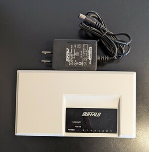 BUFFAL 8ポートスイッチングハブ LSW-TX-8EP メルコ プラスチック筐体 説明書コピーあり DC ACアダプタ