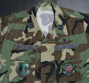 即決　　米軍放出品　米空軍　ウッドランド BDU ジャケット　M-XXSサイズ　フルパッチ　医療部隊　大尉