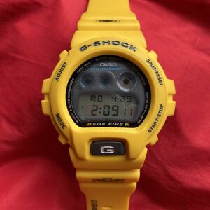 ★即決有★初期 日本製 ヴィンテージ G-SHOCK スラッシャー DW-6900 G-SHOCK ベルト スカル柄 イエロー DW-6900 Gショック 三つ目 G-SHOCK