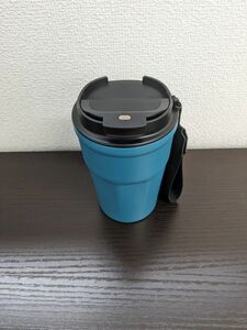 ステンレス製タンブラー こぼれない 蓋付き 380ml ブルー BESIDE 真空断熱タンブラー