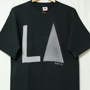 80s 90s USA製 Papillon Prod Paris ビンテージ アート 半袖 Tシャツ US- M サイズ ブラック 黒 // LA ドット フラクタル 幾何学 柄の画像1