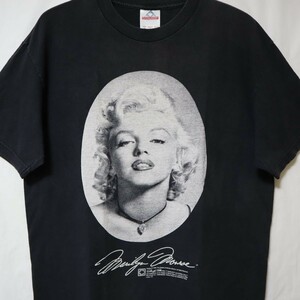 1995年 MARILYN MONROE ビンテージ 90s マリリン・モンロー フォト ピクチャー プリント 半袖 Tシャツ USA製生地 US- L サイズ 黒 // 映画