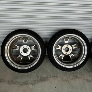 希少 深リム ワーク WORK VS VSKF VS-KF 中古 15インチ アルミホイール 4本 タイヤ付き PCD100 6.5J+40 6.5J+35 軽カー ロードスターの画像6