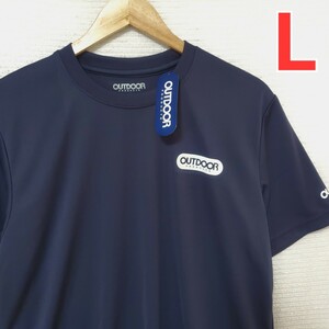 OUTDOOR PRODUCTS アウトドアプロダクツ 半袖 Tシャツ 新品 メンズ 紳士 Lサイズ 紺 ネイビー ロゴプリント スポーツ トレーニング