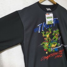 ミュータント・タートルズ 長袖 Tシャツ ロンT トレーナー スウェット シール ステッカー付き 新品 メンズ 紳士 Lサイズ 黒 ブラック_画像4