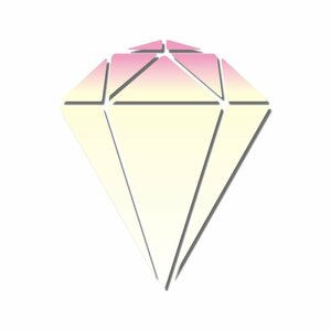 （反射）キラキラダイヤモンドステッカー ピンク 1枚 カッティング ワンポイント ダイヤ 宝石 シール リフレクター