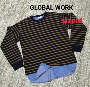 GLOBAL WORK グローバルワーク 重ね着風 長袖 シャツ カットソー