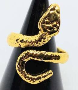 送料無料　【フリーサイズ】蛇　スネーク　ヘビ　リング　指輪　へび　ミニ　ゴールド　ファンスマ