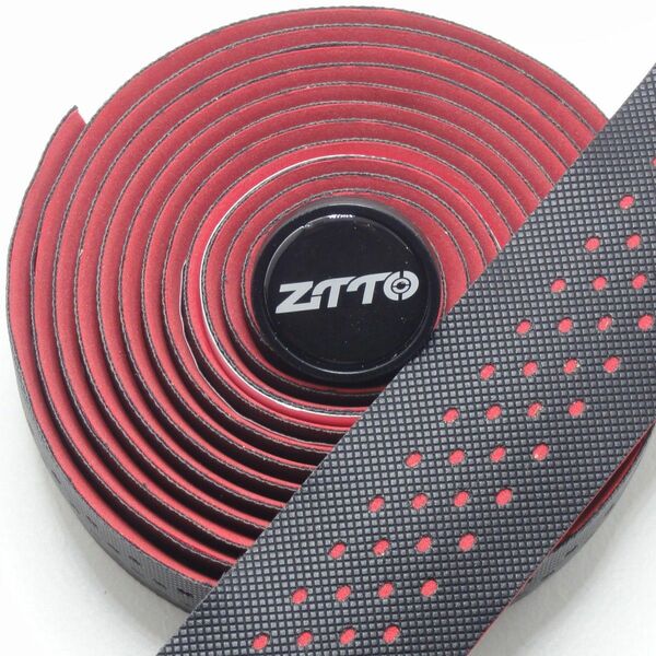 新品 赤＆黒 カラー バーテープ ハンドルテープ グリップテープ 自転車 レッドxブラック 送料無料