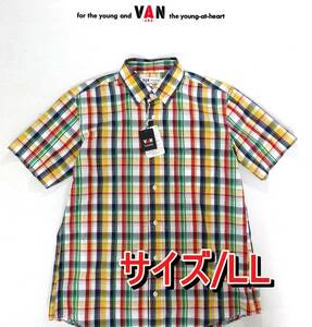 ★送料無料!!! VAN JAC ヴァンヂャケット IVY仕様/ショートボタンダウン/マドラスチェックBDシャツ LL イエロー★