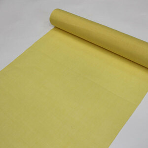 本麻長襦袢反物　小千谷織物　黄色