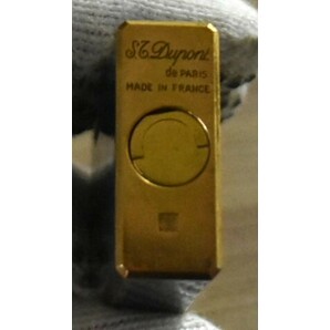 S.T.Dupont デュポン ライン1 都彭 漆 ガスライター ブルー × ゴールドカラー リフィル：レッド ローラー式 喫煙具 たばこグッズの画像4