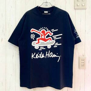 新品　KEITH HARING キースへリング　アートデザイン　プリントTシャツ　ブラック　Mサイズ　