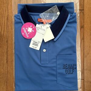 格安☆ビームスゴルフ☆半袖☆BEAMS GOLF ハニカム ポケット クレリック半袖ポロシャツ XL