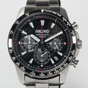 腕時計 SEIKO セイコー 6T63-00D0 クオーツ ブラック文字盤 クロノグラフ デイト メンズ 電池交換済 稼働