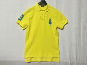 【POLO Ralph Lauren】ポロ ラルフローレン ポロシャツ ビッグポニー 鹿の子 カノコ サイズS イエロー CUSTOM FIT