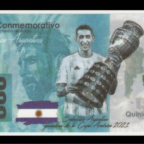 アルゼンチン 500ペソ ワールドカップスター メッシ記念鑑賞幣 2021年 コレクション ピン札の画像2