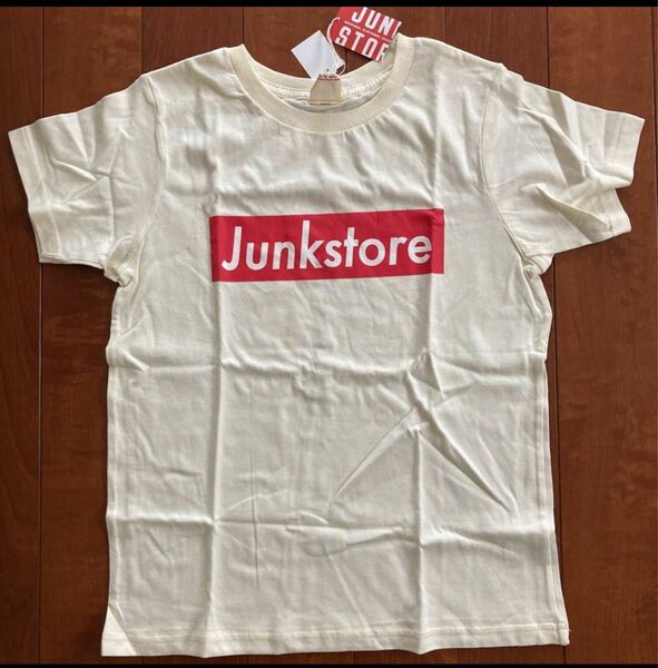 JUNK STORE・ジャンクストアー・荒染め・半袖Tシャツ・ホワイト・150～160・定価3132円