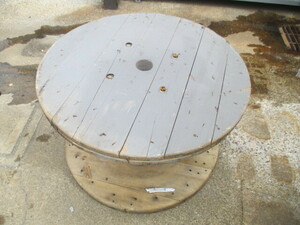 中古 木製ドラム 直径645mm 高さ395mm ケーブルドラム 電線ドラム ガーデニング BBQ テーブル DIY 作業台 
