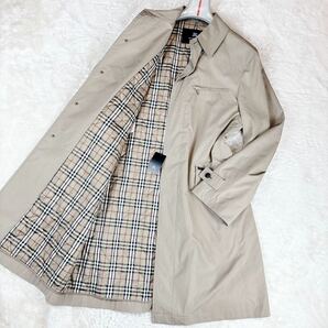 1円 極美品 極上! XL.LL~L バーバリーブラックレーベル BURBERRY BLACK LABEL 2way ステンカラーコートロング丈ライナーノバチェックメンズの画像1