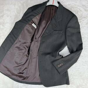 1円 最高級! 美品 XL.LL~L ジョルジオアルマーニ GIORGIO ARMANI テーラードジャケットブレザー総裏3B イタリア製メンズグレー48REG