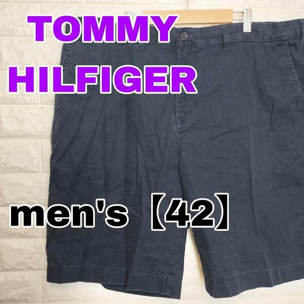 B762【TOMMY HILFIGER】ショートパンツ【メンズ42】ネイビー