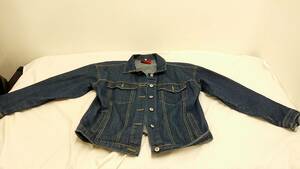 ◆◇中古品　TOMMY　JEANS　デニムジャケット フラッグロゴ デカロゴ　Sサイズ　AA591-169◇◆