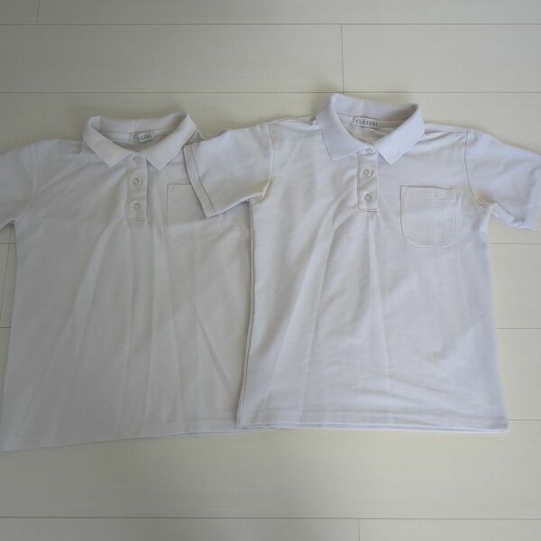 スクール☆半袖.ポロシャツ.白 160cm