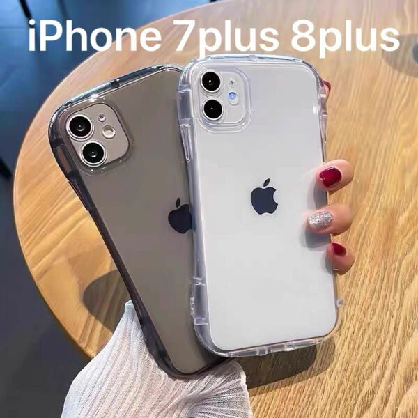 最新　iPhoneケース カバー 透明 iface風 7plus 8plus クリア　ソフト　TPU
