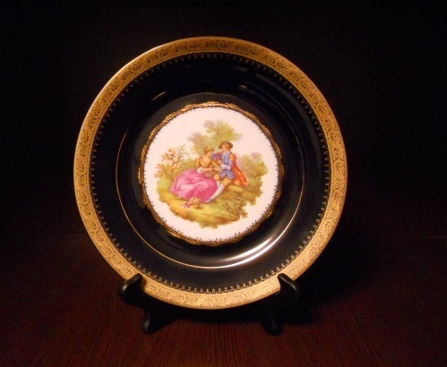 ２２ｋの金彩が美しいフランス　リモージュ社の飾り皿 ＬＩＭＯＧＥＳ　ＣＡＳＴＥＬ社製