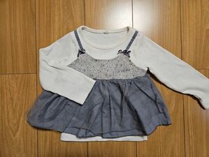 ベビー　キッズ　女の子　トップス　チュニック　長袖Tシャツ　ロンティー　100cm