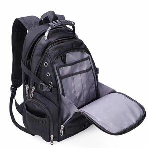◆新品 SwissGear リュックサック デイパック メンズ バッグ 多機能 鞄 男女兼用 大容量 防水性 高品質 軽量 カバン 通学 ブラックの画像7