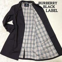 １円～ 美品 BURBERRY BLACK LABEL バーバリーブラックレーベル ロングコート Lサイズ メンズ ブラウン ノバチェック_画像1