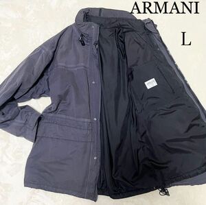 1円 アルマーニコレツィオーニ【定価20万超】ARMANI COLLEZIONI ブルゾン ジャケット アウター ウォッシュ加工 ダスティーネイビー L位