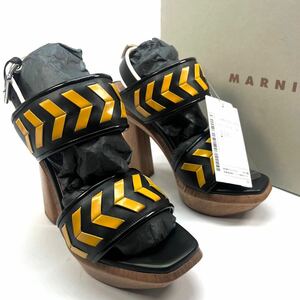 MARNI Marni сандалии каблук 39 26cm женский обувь обувь черный желтый 
