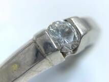 4E3★一粒 ダイヤモンドリング 0.37ct★ Pt900刻印 プラチナ ダイヤ 指輪 アクセサリー_画像6