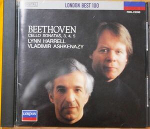 CD　LONDON　国内盤　☆　ベートーヴェン：　チェロ・ソナタ 第3番・第4番・第5番　☆　リン・ハレル（チェロ）　アシュケナージ（ピアノ）