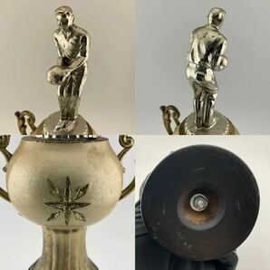 中古トロフィー 2本セット ボーリング アンティーク 金色 置物 イベント 表彰 大会 レトロ 記念品 (k5797-t28)の画像3