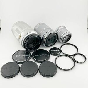 レンズ3本セット OLYMPUS DIGITAL 75-300mm 1:4.8-6.7 40-150mm 1:4-5.6 45mm 1:1.8 レンズキャップ レンズガード3個(k5730-n146)