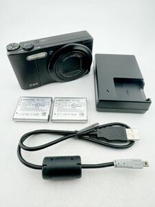 RICOH CX4 DC3.8V リコー コンパクトデジタルカメラ LENS f=4.9-52.5 1:3.5-5.6 ブラック バッテリー2個 充電器付き【k3280-C15】