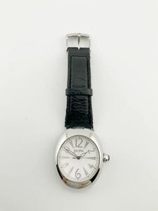 FOLLI FOLLIE レディースウォッチ フォリフォリ クオーツ 白文字盤 シルバー 黒ベルト 腕時計 (k5752-y225)